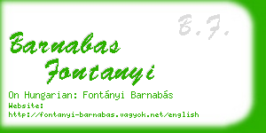 barnabas fontanyi business card