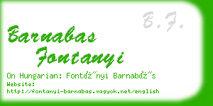 barnabas fontanyi business card